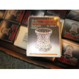 Vintage 1988 over 24% Lead Crystal Toothpick Holder by Artmark 2 ¼ Fancy Holiday