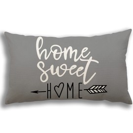 YCOLL Cushion Covers 30x50 Set of 4 Linen Pillow Covers Gray Sofa Cover Modern Sofa Pillows Covers Decorative Outdoor for Sofa Garden Bed Couch Cushions 30cm x 50cm