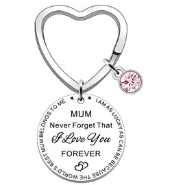 SDOFY Mum Gifts from Daughter Son Birthday Gifts for Mum Mom Mummy Never Forget That I Love You Forever Keyring MothersDay Christmas