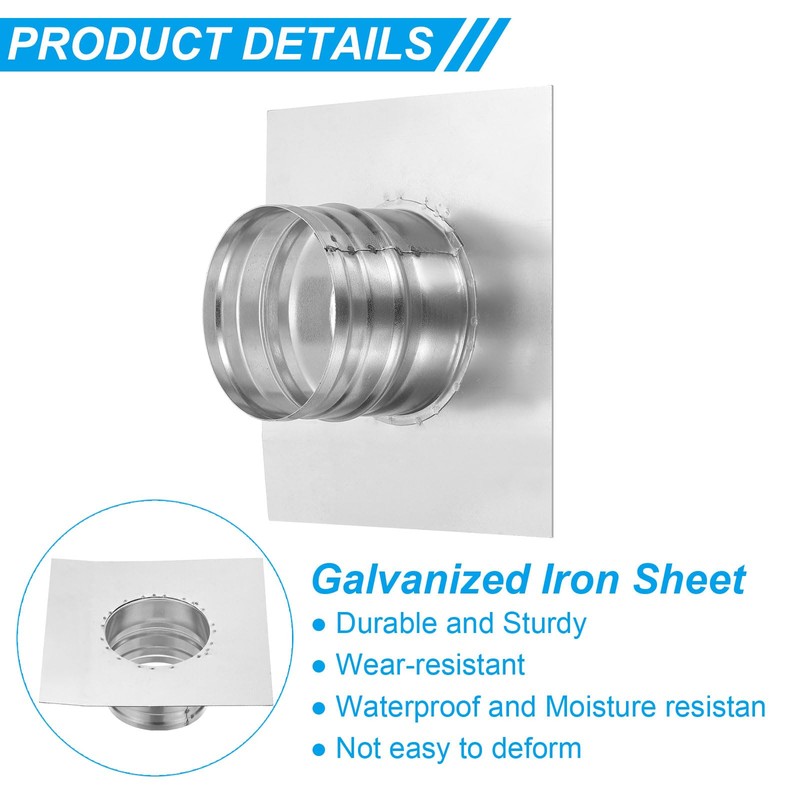 PATIKIL 4" Duct Connector Flange, Dryer Vent Wall Plate Square