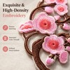 5 Pcs Cherry Blossom Patches, Embroidered Iron On Appliques for