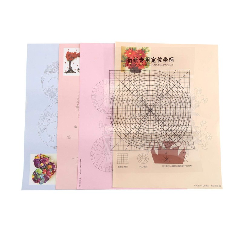 8 Pieces Craft Decoration Kit Quilling Paper 16 Patterns Craft