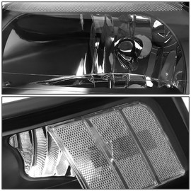Auto Dynasty Black Housing Clear Corner Headlight Head Lamps+Tool Kit Compatible with Ford Mustang 99-04