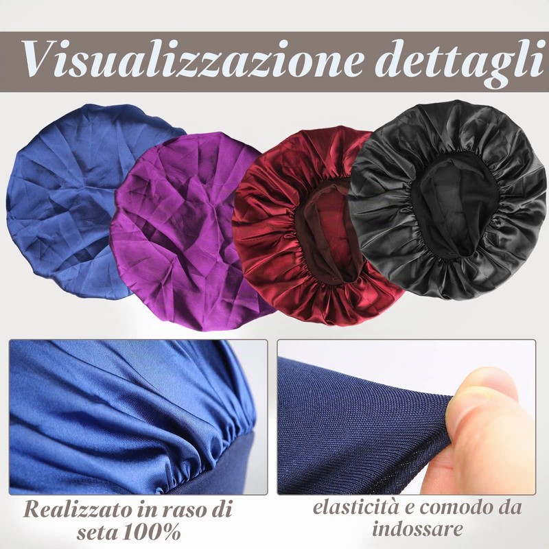 SWEET VIEW 4 Pezzi Bonnet di Seta, Involucro di Seta