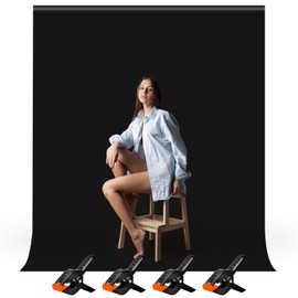 Heysliy Black Screen Backdrop, 1.5x2M/5 x 6.5ft Chromakey Blackscreen Background Photography, Portable Collapsible Photo Backdrop for Photo Studio,Streaming, Gaming, YouTube Videos