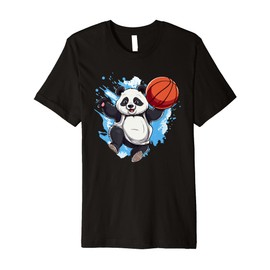 Panda Basketball Player Outfit Slam Dunk For Men Boys Premium T-Shirt