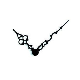 Antique Black Metal Clock Hands 60 - 42 mm [Toy]