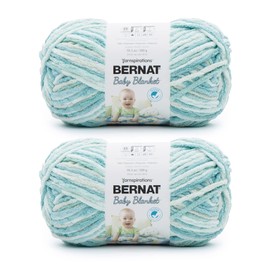 Bernat Baby Blanket Blue Green Yarn - 2 Pack of 300g/10.5oz - Polyester - 6 Super Bulky - 220 Yards - Knitting/Crochet