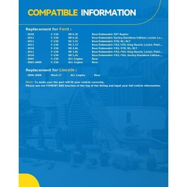 PHILTOP Rear Brake Pads and Rotors kit Fit for Ford 2004-2009 F-150, Ford 2010 F-150 5.4L, Ford 2011 F-150 5.0L, Ford 2010 F-150 4.6L, 13” Rear Brakes Rotors Automotive Replacement Brake kits