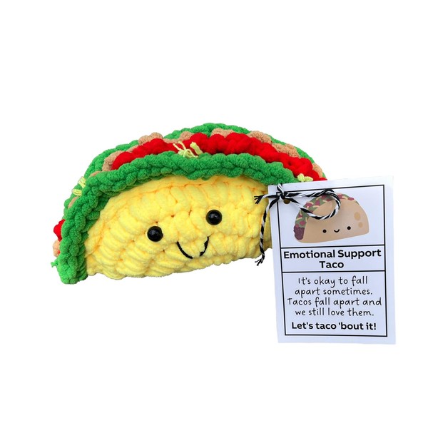 PLWalker Emotional Support Taco Nuggets Plush, Crochet Emotional Support Dumplings,