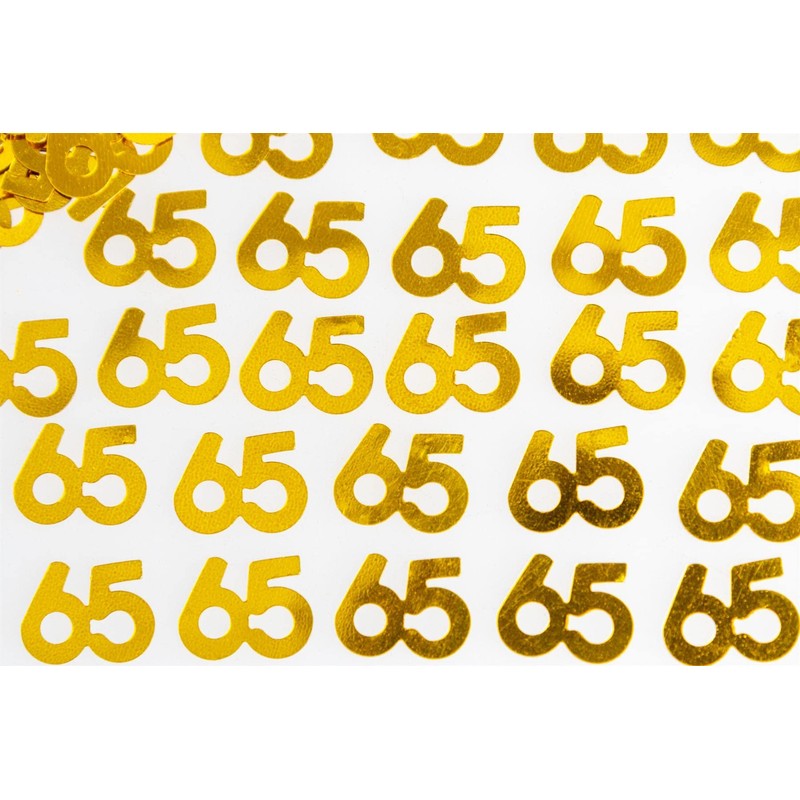 28g Gold 65th Birthday Confetti Foil Metallic Glitz Table Scatter