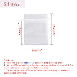Dealglad 50Pcs White Organza Bags 3.5x4.5 inches, Sheer Drawstring Wedding Party Favor Bags Jewelry Gift Pouches Christmas Candy Bags