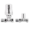 iBathUK Eco Thermostatic Radiator Valve (TRV) and Lockshield Valve,Solid Brass,Straight