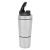 Protein Shaker Bottle with Scale Portable Stainless Steel Double Section