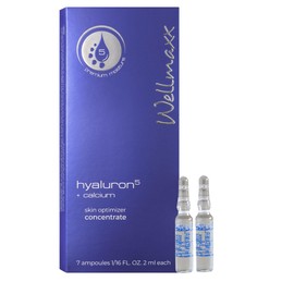 WELLMAXX Hyaluronic 5 + Calcium Skin Optimiser Concentrate, Hyaluronic Ampoule, Moisture Booster for Dry Skin, 5x Hyaluronic and Calcium PCA, Made in Germany, 7 x 2 ml
