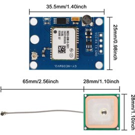 GY-NEO6MV2 NEO-6M GPS Flight Control Module 3V-5V with Super Strong Ceramic Antenna for Arduino EEPROM APM 2.5 Pack of 2