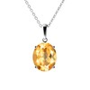 Franki Baker Sterling Silver Natural Beautiful Oval Citrine Gemstone Pendant