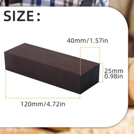 2Pcs Black Ebony Wood, 4.72 x 1.57 x 0.98 Ebony Wood Lumber Handle Plate for Music Instruments DIY Tools, Black Ebony Lumber Original Wood Timber for Wood Turning Blanks