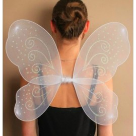 Large White Glitter Fairy Wings Angel Girls Ladies Fancy Dress55 x 42 cmWhite