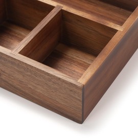 XIMISISE Tea Bag Holder, Acacia Wood Tea Bag Storage Organizer, Tea Candy Basket, Sugar Packet Organizer, Coffee Station Condiment Organizer