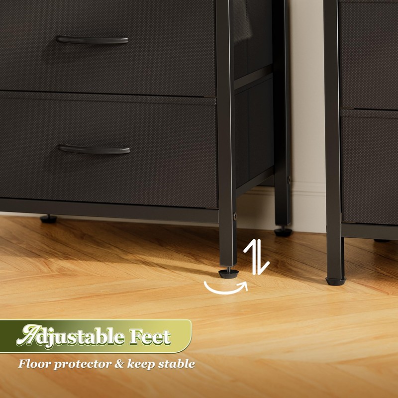 Huuger Night Stand Set of 2, Nightstand with 2 Drawers,