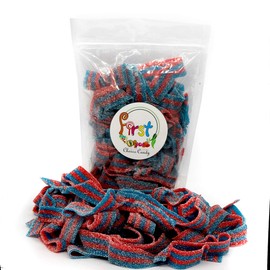 All Color Sour Gummy Belts (Blazpberry Red & Blue Raspberry, 2 LB)