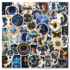 50Pcs Graffiti Cosmic Stickers Pack, Vintage Anime Decals for Laptop, Kindle, Luggage, Journal, Scrapbook, Skateboard, Water Bottle, Bumper, Waterproof Vinyl Aesthetic Stickers