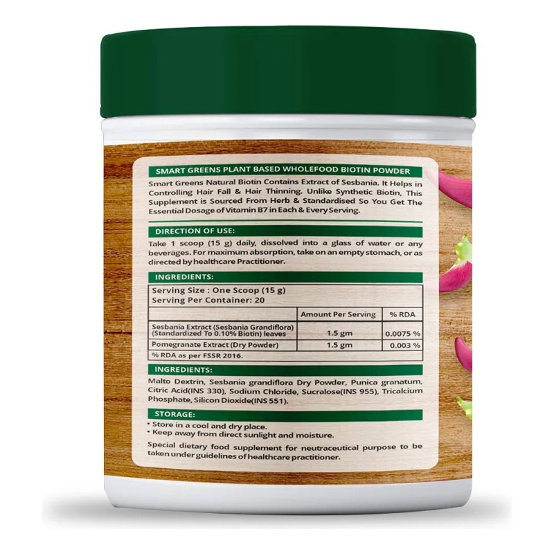 India Polvo Biotina Vegana Para Cabello 300g