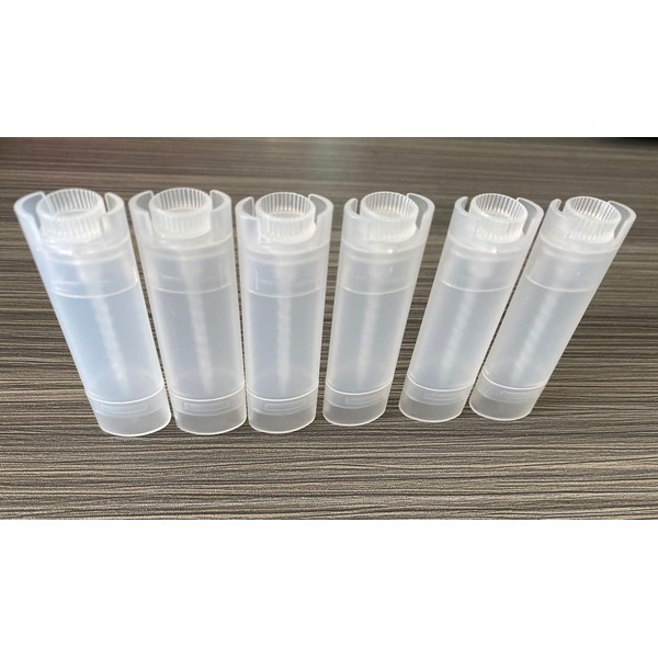 Ewanda Store - Tubos de bálsamo labial ovalados de 5 ml, 25 unidades, plástico, vacíos, ovalados, para desodorantes, contenedores de brillo labial con tapas (transparentes), 50 Pcs