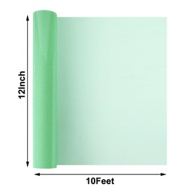 FUNKAKA Glitter Fluorescent Light Green HTV Heat Transfer Vinyl Rolls, 12" x 10ft PU Iron on Vinyl for T-Shirts, Glitter HTV Vinyl for All Cutter Machines Easy to Cut & Weed for DIY Design