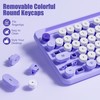 Hamile Wireless Keyboard and Mouse Combo, Retro Typewriter Style, Purple