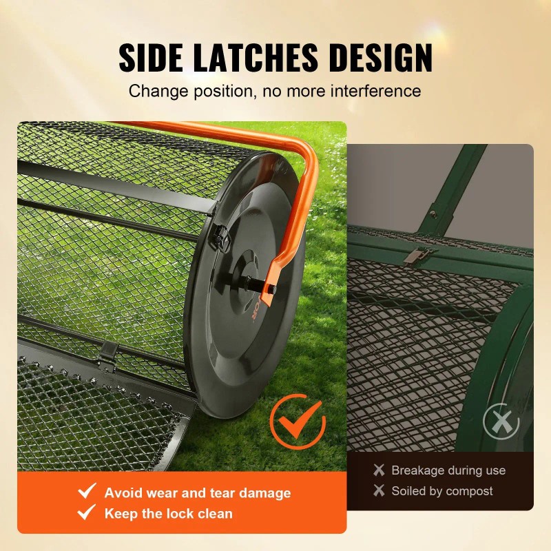24\" Wide Compost Spreader 24.4-25.6\" Adjustable Handle Powder Coated Lawn