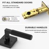 FILTA 1 Pack Matte Black Privacy Door Handles, Knurled Door