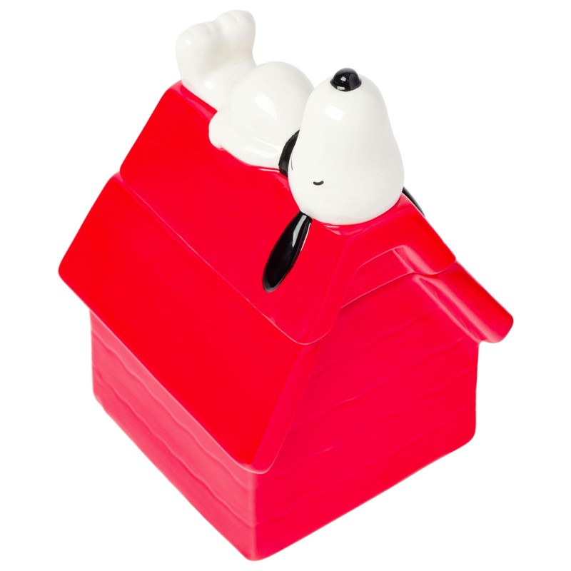 Silver Buffalo Peanuts Sculpted Ceramic Cookie Jar Featuring Snoopy and