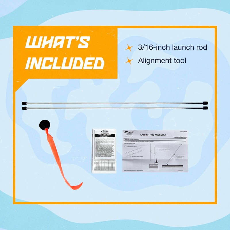 Estes 302244 3/16" Two-Piece Maxi Rod,Brown/A