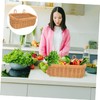 iplusmile Rattan Onion Storage Basket Woven Hanging Basket Wall Mount