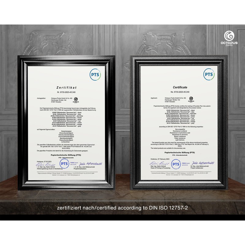 Indelible Ink Black with Converter, Certified According to DIN ISO