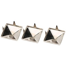 HEEPDD 100 Piezas de Remaches Piramidales Cuadrados de Latón, Tachuelas Punk de 4 Garras para Pulseras, Ropa, Cuero y Calzado, Color Bronce, 10mm