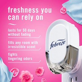Febreze Febreze Odor-Fighting Fade Defy PLUG Air Freshener,Downy April Fresh, Mediterranean Lavender, .87 fl. oz. Oil Refills, 4 Refills (2 of Each)