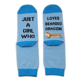 G2TUP 1 Pair Bearded Dragon Lover Gift Lizard Socks Bearded Dragon Gift Just A Girl Who Loves Bearded Dragon Socks Animal Lover Gift (Bearded Dragon 1 Pair)