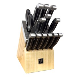 Henckels International Statement 14-pc Self-Sharpening Knife Block Set, 6 Steak Knives, Paring, Santoku, Bread, Chef’s Knife, & More, Natural Block Color