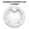 Cigar Ashtray Ceramics with 3 Large Slots Durable Ash Tray