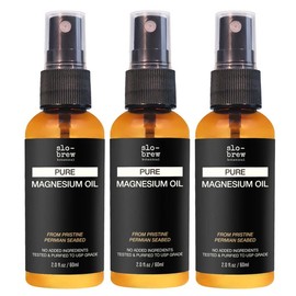 Slo-Brew Magnesium Oil Spray: Ancient seabed-sourced, organic formula for relaxation, muscle relief, and better sleep. Care for ultimate comfort.:_3 Bottles