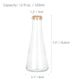 Magic Season Decorative Glass Bottles with Cork Stoppers (12 fl oz. Tapered Bottles / 2 Pcs)