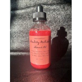 Strawberry Milkshake Moisturizing Shimmer Oil - Type: Naked (No Eco Glitter or Shimmer)