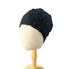 Women Turban Flower Cap Balck White and Gray Pure Color