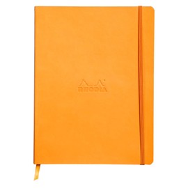 Rhodia Rhodiarama SoftCover Notebook - 80 Lined Sheets - 9 3/4 x 7 1/2 - Orange Cover (117515C)