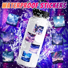 Scenery Stickers for Laptop (50 PCS),Gift for Children Teens Adults Girl Boys,Waterproof Stickers for Water Bottle,Purple Sky Vinyl Stickers forScrapbook,Skateboard,Bike,Phone,Dairy