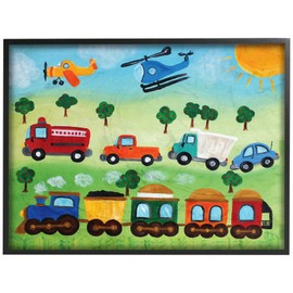 Stupell Industries The Kids Room by Stupell Planes, Trains, and Automobiles Black Framed Wall Art, 11 x 14, Design by Artist nJoyArt