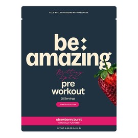 BE AMAZING x Brittany Lupton Vegan Pre-Workout Powder | KSM-66 Ashwagandha, Clean Natural Caffeine, Energy Boost, Gluten-Free Fitness Supplement